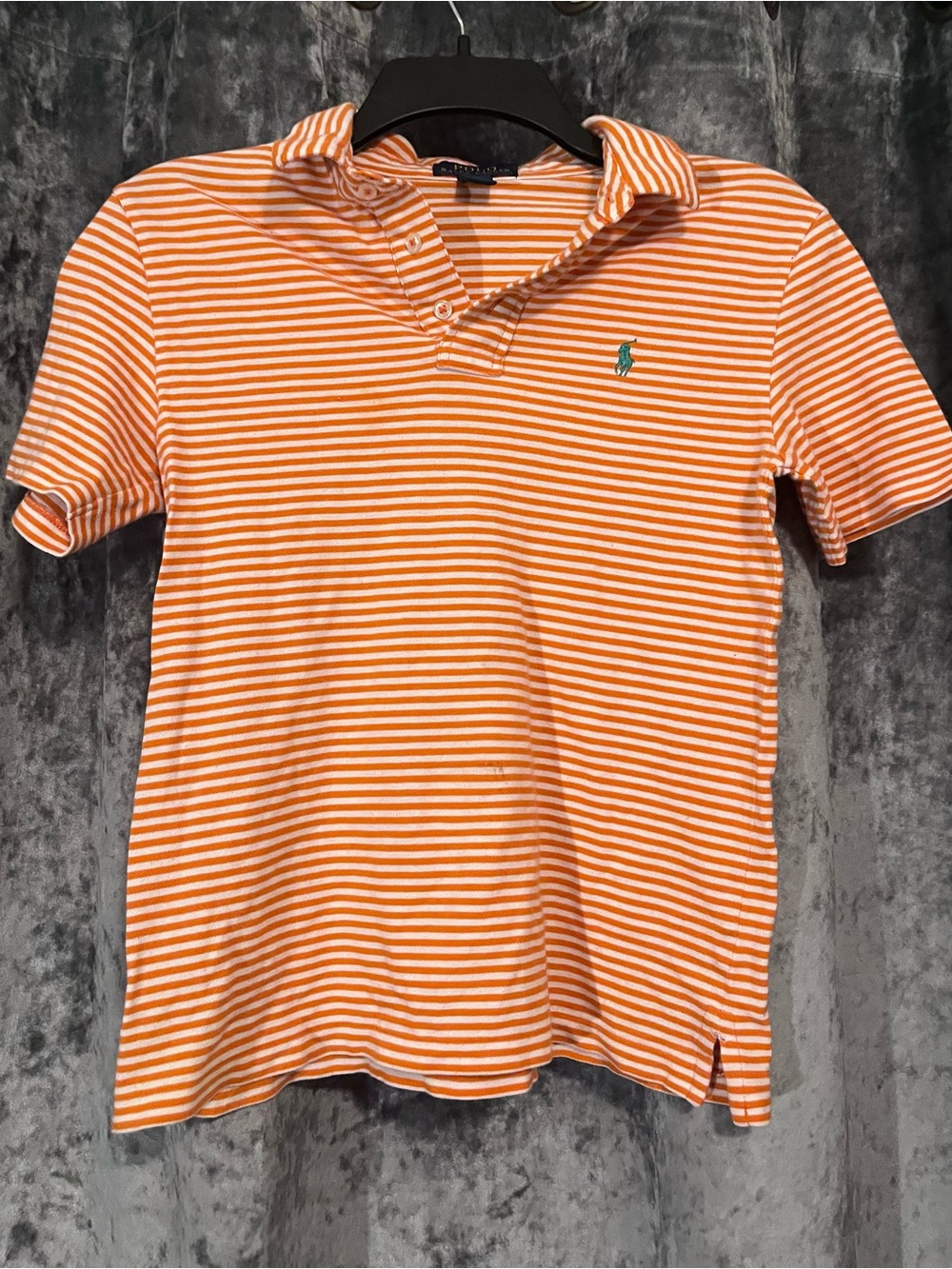 Ralph Lauren Orange and White Striped Polo